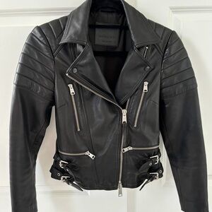All Saints Black Leather Moto Jacket